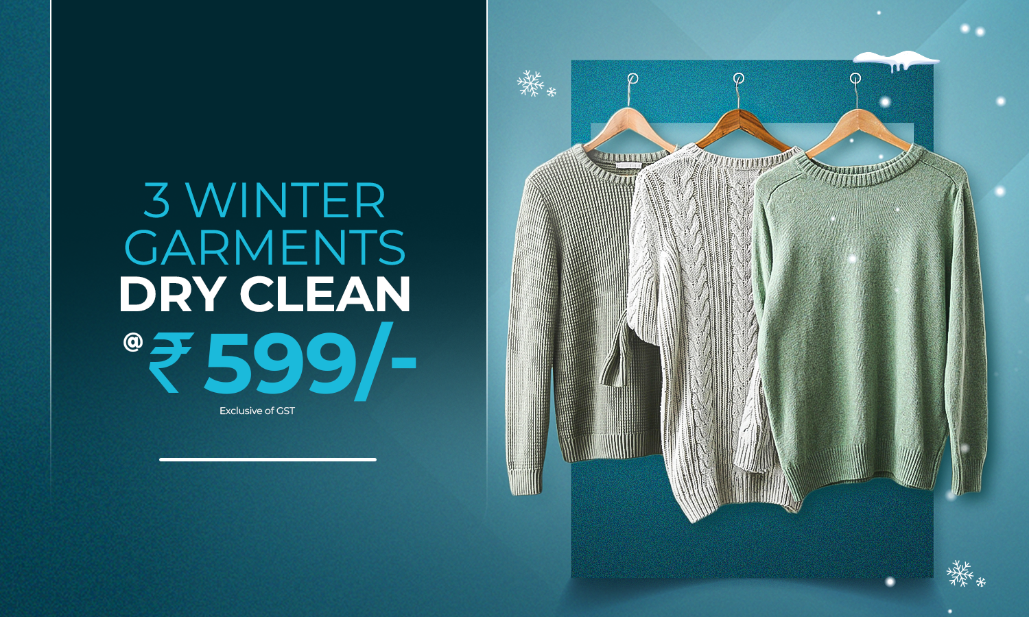 3 Winter Garments Dry Cleaned